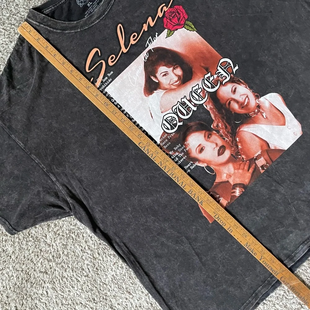 Selena Gray Bleach Dyed Band T-Shirt Size XL Graphic Song Lyrics Photos Cotton - Picture 10 of 12